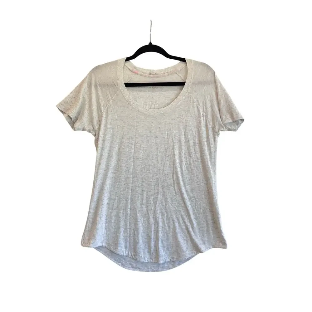 Lululemon Scoop Neck Tee Gray Short Sleeve Athletic Top Size 6 Stretch gym
